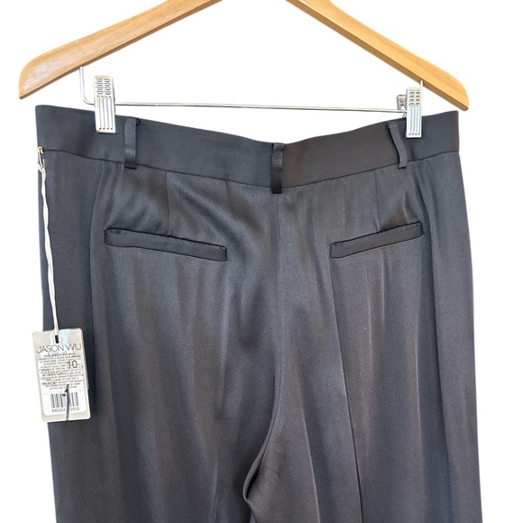 Jason Wu Wide Leg Pleated Trousers in Black - Picture 8 of 13